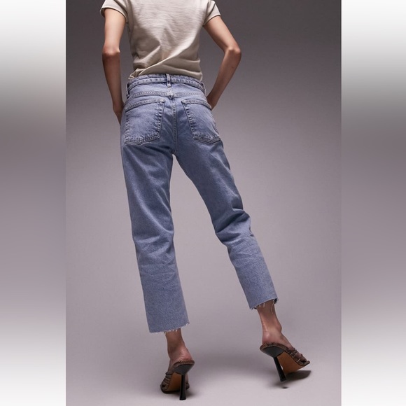 Topshop Raw Hem Crop Straight Jeans (Petite) - Picture 4 of 12
